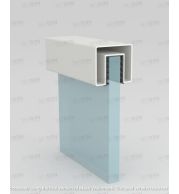 Handrail HR-02 Square Aluminum Glass Railing Handrail Profile for Balcony and Staircase, Modern Architectural Design, Durable Finish, Easy Installation for Indoor and Outdoor Use 
